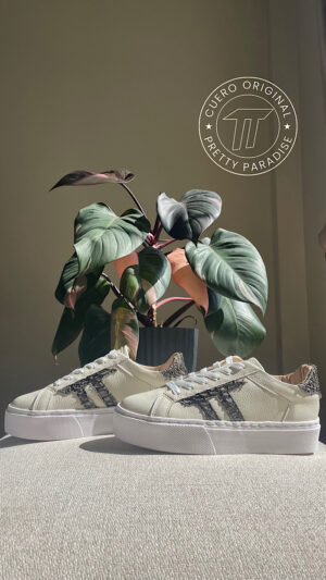 CUERO | BELLA | Beige Gris (EXÓTICO corvina)